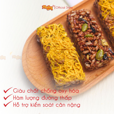Thanh gạo lứt chà bông/rong biển mix hạt Mailey Túi 250g - Bánh gạo lứt ăn kiêng hỗ trợ giảm cân