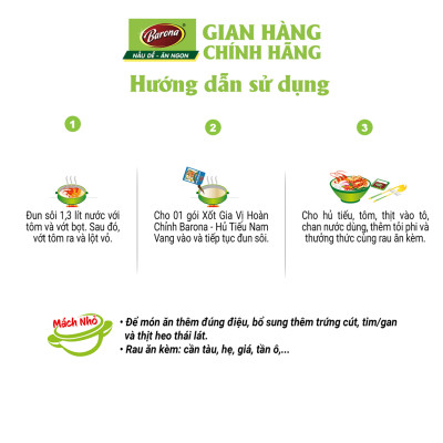Combo 5 gói Gia Vị Hủ Tiếu Barona 110g tươi ngon chuẩn vị không cần nêm nếm