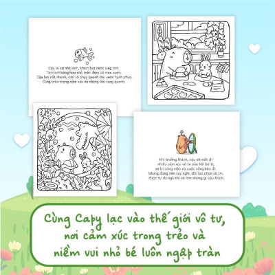 Sách Tô Màu - Capybara & Trái Tim Mặt Trời - Megabook