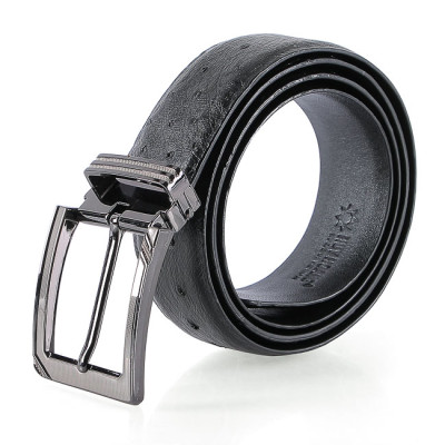 HC4448-49-50-51 - Thắt lưng nam da đà điểu Huy Hoàng da hột 3,5P đầu kim màu đen, nâu đất, vàng bò, nâu đỏ