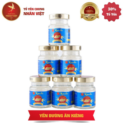 Lốc 6 Hũ Yến Sào Chưng Đường Kiêng Nhân Việt 30% Yến 70ml/Hũ