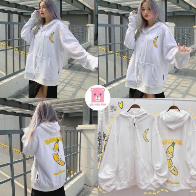 ÁO HOODIE - ÁO KHOÁC NỈ NGOẠI Banana (HD1980 - Kèm Ảnh Thật)