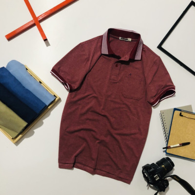 Áo thun nam trung niên cotton 100% mẫu TRƠN  có túi cao cấp 