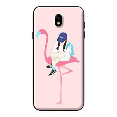 Ốp in cho Samsung Galaxy J7 Plus  Hạc Hồng Và Cô Gái - Hàng chính hãng