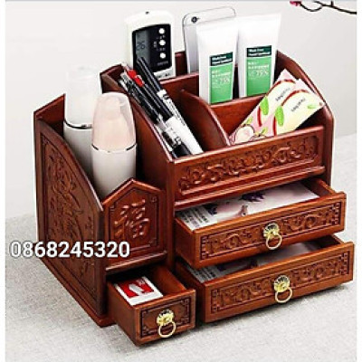 Hộp giá sách đựng đa năng bằng gỗ hương kt 20×29×17cm 