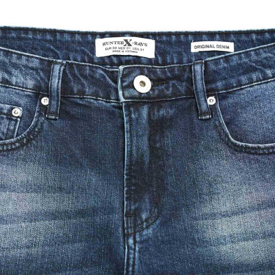 Quần Short Jeans Nam Cao Cấp HUNTER X-RAYS Form Slimfit Thun Màu Xanh Đẹp S67