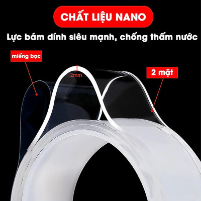 Băng Keo Nano Dán 2 Mặt Trong Suốt - Băng Dính  Đa Năng - Dán Tường Treo Đồ, Treo Tranh Ảnh, Cố Định Vật,...Hàng Cao Cấp Chính Hãng PaKaSa