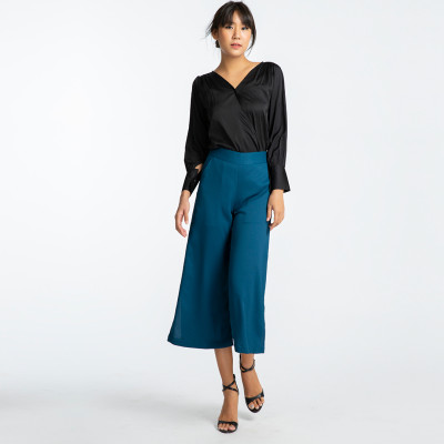 Quần Lửng Ống Rộng Quần Culottes Thời trang thiết kế Hity PAN044 Culottes (Xanh Indigo)