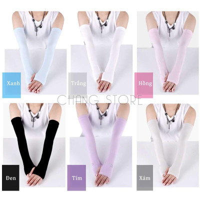 Găng tay chống nắng nam nữ chống tia UV, xỏ ngón được siêu tiện lợi