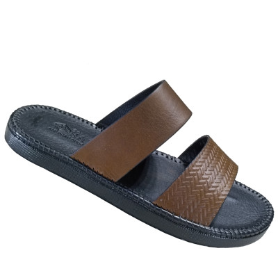 Dép Nam Quai Ngang HA NAM Da Bò Thật Cao Cấp DNA22044