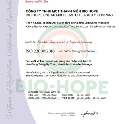 Bột Đông Trùng Hạ Thảo BIO HOPE Nguyên Chất 100% Giúp Bồi Bổ Cơ Thể, Tăng Sức Đề Kháng, Bảo Vệ Tim Mạch (500gr)