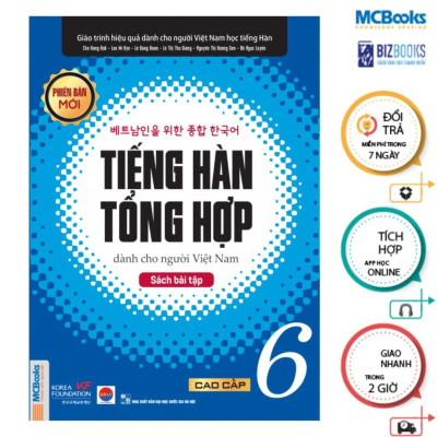Sách - Tiếng Hàn Tổng Hợp - Cao Cấp 6 - Sách Bài Học + Bài Tập - Bản Màu - MCBooks