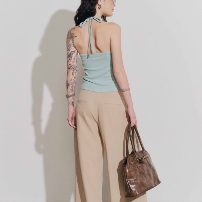 DOTTIE - Áo thun cổ yếm viền ren - Xanh ngọc - T1146