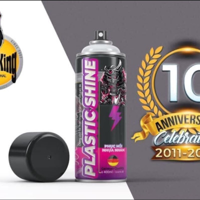 Chai xịt phục hồi nhựa nhám, nhựa đen, dưỡng đen dàn nhám Sprayking Plastic Shine 400ml, dàn áo phai màu