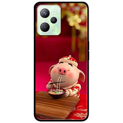 Ốp lưng dành cho Realme C35 mẫu Heo Ăn Nền Đỏ
