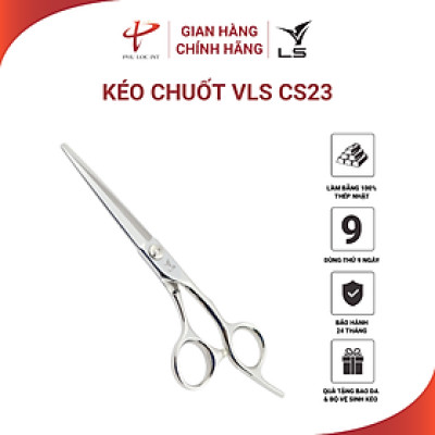 Kéo chuốt tóc VLS CS23 lưỡi sword cong quai offset vênh đỡ ngón cố định - Hàng chính hãng