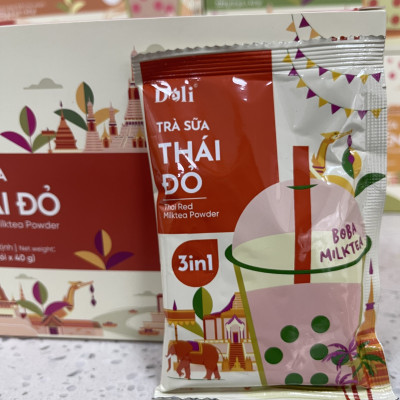 Bột trà sữa Thái đỏ 3in1 Déli - Hộp 320gr (8 gói), pha chế trà sữa tiện lợi, nhanh chóng​
