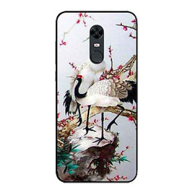 Ốp Lưng in cho Xiaomi Redmi 5 Plus Mẫu Hạc Anh Đào - Hàng Chính Hãng