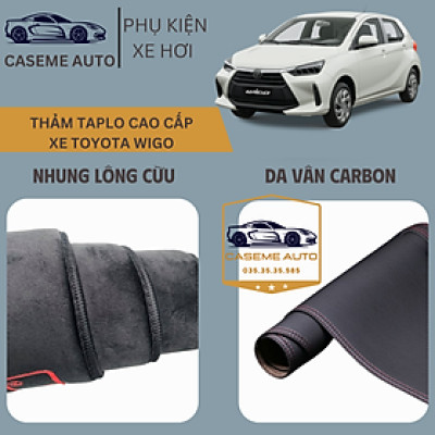 [TOYOTA WIGO] Thảm Taplo 3 Lớp Dành Cho Xe TOYOTA WIGO, Nhung Lông Cừu Và Da Vân Carbon Cao Cấp - Hàng Chính Hãng