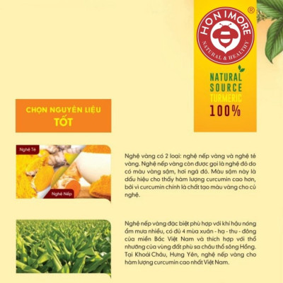 Tinh nghệ canxi Honimore hộp 288g - 18 gói Thơm ngon dễ uống