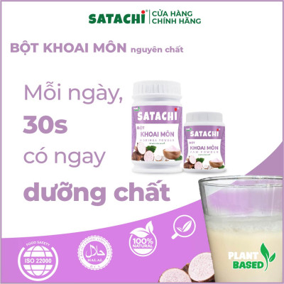 Bột Khoai Môn nguyên chất SATACHI. Tốt cho hệ xương khớp, sức khỏe răng miệng, tim mạch. Hộp 418g