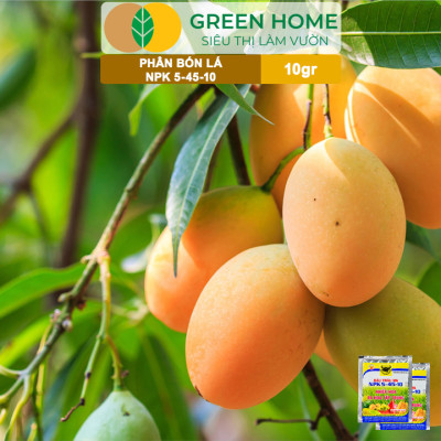 Phân Bón Npk 5-45-10, Greenhome, Đầu Trâu, Gói 10Gr, Phân Bón Kích Ra Hoa, Đậu Trái