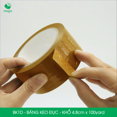 BK1D -  Băng Keo Đục - 4.8cm - Block 6 cuộn/kg - Bộ 6 cuộn băng dính đục đóng thùng hộp carton