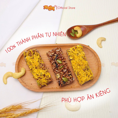 Thanh gạo lứt chà bông/rong biển mix hạt Mailey Túi 250g - Bánh gạo lứt ăn kiêng hỗ trợ giảm cân