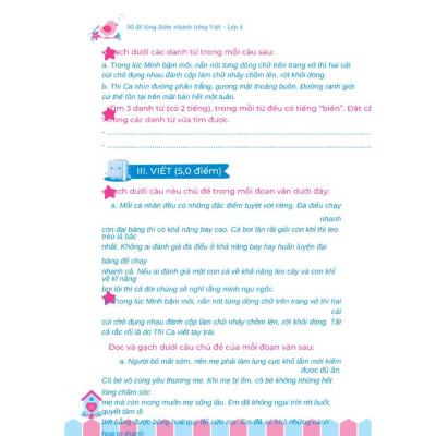 Sách - 50 Đề Tăng Nhanh Điểm Tiếng Việt Lớp 4 - Theo chương trình mới của bộ giáo dục - MCBooks