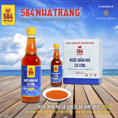 Thùng 6 Chai Nước mắm Nhỉ Cá cơm 584 Nha Trang - 25 độ đạm - Chai Nhựa 500ml