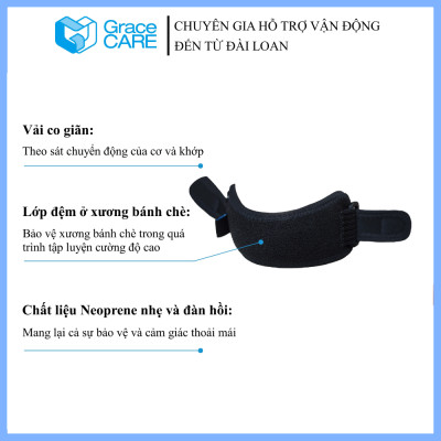Đai Cố Định Khớp Gối Dưới, Xương Bánh Chè Grace Care KB224 – Giảm Đau, Cố Định, Hỗ Trợ Vận Động