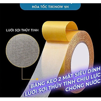 10mm*10m COMBO 2 CUỘN Keo 2 Mặt Sợi Thủy Tinh Cường Lực Dán Thảm Trải Sàn, Keo Chống Nước, Không Để Vết Keo