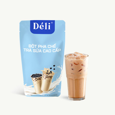 Combo Bột Sữa Cao Cấp 1kg+ Hồng trà Déli 400gr+ Bột cacao Déli 1kg, nguyên liệu pha chế trà sữa Chocolate