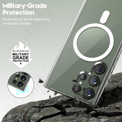 ốp lưng magnetic cho Samsung Galaxy S23 Ultra / S23 Plus / S23 5G hiệu HOTCASE Ultra Crystal Clear - thiết kế trong suốt, chống sốc chống va đập - Phân phối hotphukien