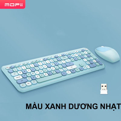 Combo bàn phím chuột không dây MOFII 666 thiết kế hiện đại đa dạng màu sắc kết nối bằng chip USB 2.4GHz - HÀNG CHÍNH HÃNG 