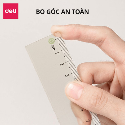 Thước Kẻ Màu Gradient Trong Suốt Deli 15cm Chất Liệu PS Bền Chống Trầy Xước Phù Hợp Với Học Sinh Dân Văn Phòng Học Tập