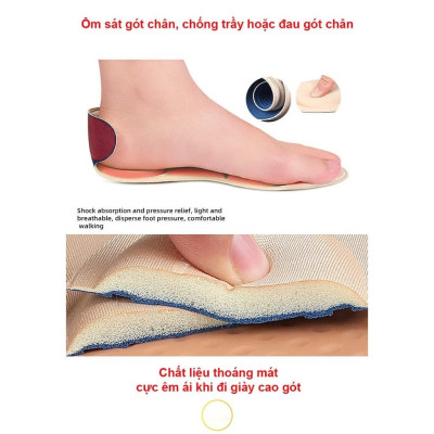 Miếng Lót Giảm Size Cho Giày Bị Rộng Cao Cấp MÀU ĐEN 2 Miếng Lót Giày Cao Gót Mũi Tròn Giúp Giảm Size Vải Thoáng Khí Và Êm Chân 2 Cặp