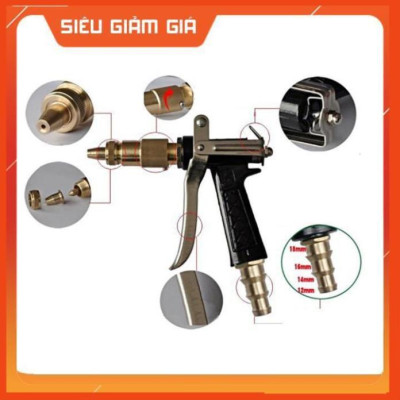 Bộ dây vòi xịt nước rửa xe,tưới cây .tăng áp 3 lần, loại 7m,10m 206236 đầu đồng,cút đồng, + tặng túi đựng bút