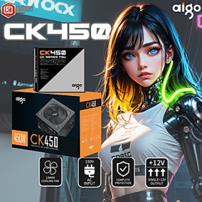 BỘ NGUỒN MÁY TÍNH AIGO MODEL CK450 450W - Hàng chính hãng