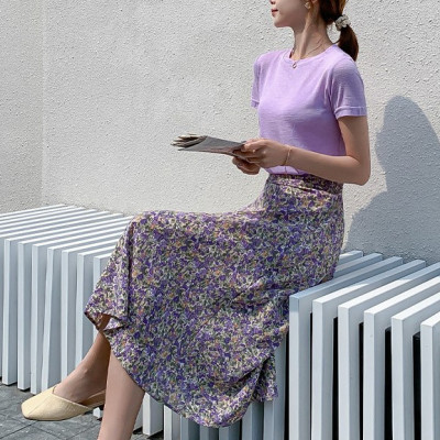 CHÂN VÁY HOA NHÍ TIGOON DỊU DÀNG - Hoa Tím - M