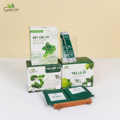 Combo Nhất dáng nhì da (1 hộp Trà lá ổi túi lọc 40g, 1 hộp Trà diếp cá túi lọc 40g, 1 hộp Bột cần tây 72g)