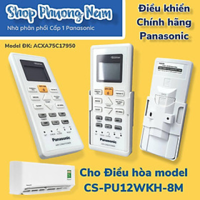 Điều khiển chính hãng cho điều hòa Panasonic model CS-PU12WKH-8M
