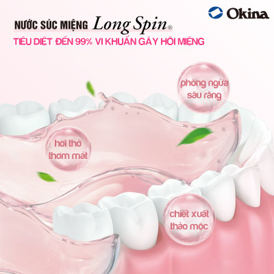 Nước súc miệng bỏ túi OKINA dòng LONG SPIN ROSE Nhật Bản hương Hoa Hồng – Hộp 100 hũ x 14ml