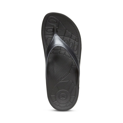 Dép sức khỏe nữ Aetrex Lynco Fiji Black - dép kẹp nữ giảm đau gai gót