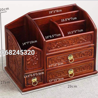 Hộp giá sách đựng đa năng bằng gỗ hương kt 20×29×17cm 