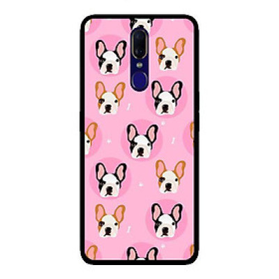 Ốp lưng dành cho Oppo F11 Họa Tiết Pulldog Xương Nền Hồng - Hàng chính hãng