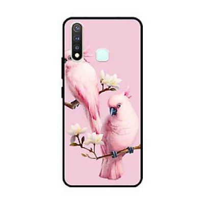 Ốp Lưng in cho Vivo Vivo Y19 /U3 /Y5s /U20 Mẫu Chim Vẹt Nền Hồng - Hàng Chính Hãng