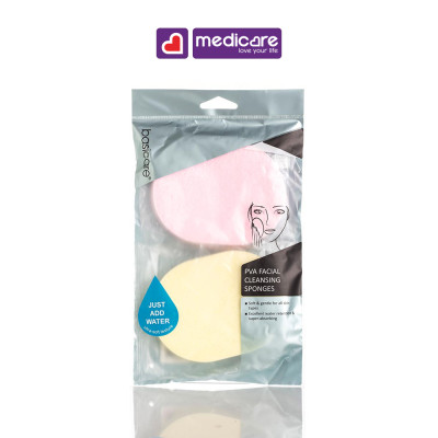 Miếng rửa mặt tẩy trang BASICARE 2 miếng 1694