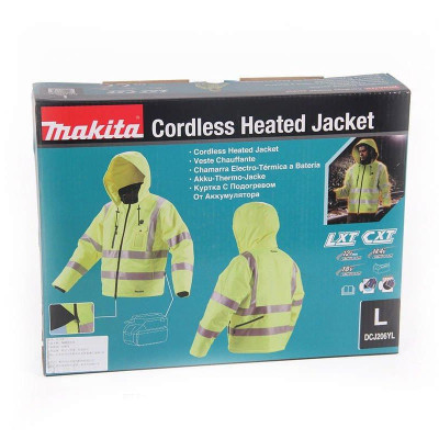ÁO KHOÁC SƯỞI ẤM DÙNG PIN SIZE L(18V/14.4V) MAKITA DCJ206YL (KHÔNG KÈM PIN VÀ ĐẾ SẠC) - HÀNG CHÍNH HÃNG