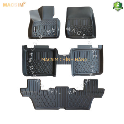 Thảm lót sàn xe ô tô Vinfast VF9 (3 hàng ghế) (6 chỗ) Nhãn hiệu Macsim chất liệu nhựa TPE cao cấp màu đen